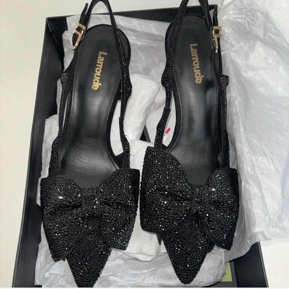 Larroude Elle Crystal Bow Slingback heels Size 6.5 - Picture 2 of 4